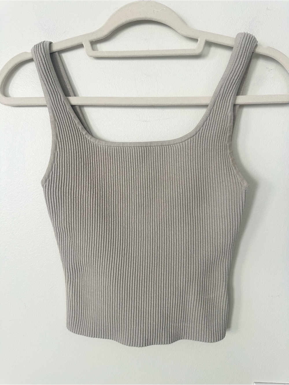 Babaton Ribbed Beige Tank Top XS